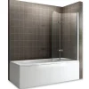 Saniverre Pare-baignoire rabattable BALY en verre 6 mm transparent 100 x 140 cm* Pare-Baignoire