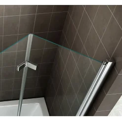 Saniverre Pare-baignoire rabattable BALY en verre 6 mm transparent 100 x 140 cm* Pare-Baignoire