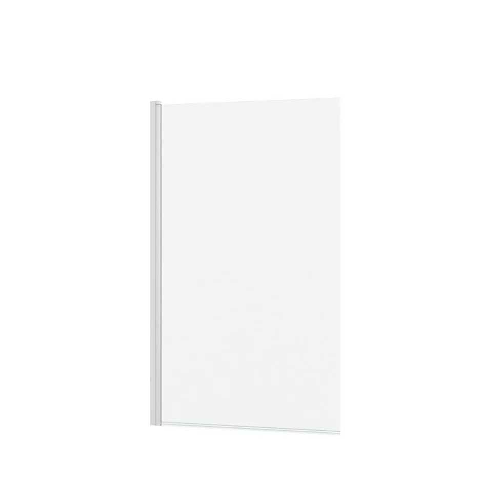 Galedo Pare-baignoire rabattable 120 x 70 cm, profilés alu blanc mat, Essentiel