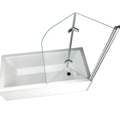 Saniverre Pare-baignoire rabattable BALY en verre 6 mm transparent 110 x 140 cm