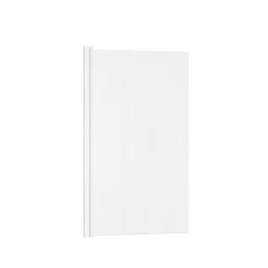 Galedo Pare-baignoire rabattable 140 x 80 cm, profilés alu blanc, verre ondulé, Wave