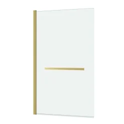 Galedo Pare-baignoire rabattable 120 x 70 cm, profilés alu doré brossé, porte-serviette, Essentiel* Pare-Baignoire