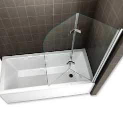 Saniverre Pare-baignoire rabattable BALY en verre 6 mm transparent 120 x 140 cm
