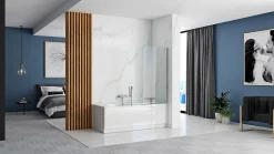 Rea Pare-Baignoire Lagos Fix 80 Chrome* Tablier Et Habillage De Baignoire