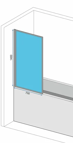 Rea Pare-Baignoire Lagos-1 Fix 70 Black