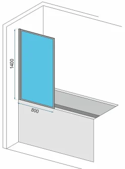Rea Pare-Baignoire Lagos-1 Fix 80 Black