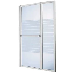 Atmo Pare-baignoire relevable 2 volets profilés blanc 140 x 104 cm Ecume