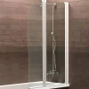 Schulte Pare-baignoire - 114x140 cm - réversible - écran pliant - rabattable - volets pivotants - verre 3 mm - transparent