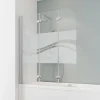 Schulte Pare-baignoire - 125x140 cm - paroi de baignoire réversible - pliant - 3 volets pivotants - verre Liane - alu-argenté* Pare-Baignoire