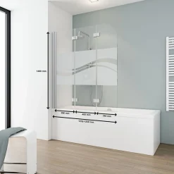 Schulte Pare-baignoire - 125x140 cm - paroi de baignoire réversible - pliant - 3 volets pivotants - verre Liane - alu-argenté* Pare-Baignoire