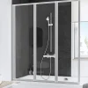 Schulte Pare-baignoire - 127x140 cm - réversible - rabattable - volet pivotant - verre 3 mm - transparent - alu nature* Pare-Baignoire