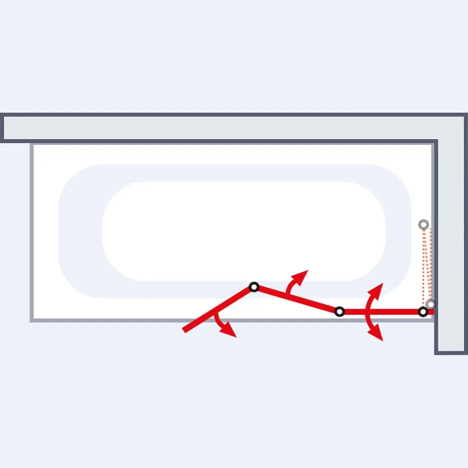 Schulte Pare-baignoire - 127x120 cm - réversible - rabattable - volet pivotant - verre 3 mm - transparent - blanc