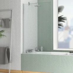 Galedo Pare-baignoire 140x80 cm, profilé alu chromé, , Essentiel* Pare-Baignoire