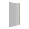 Essebagno Pare-baignoire 80x140 cm verre anticalcaire 6mm fixe en aluminium Or brossé