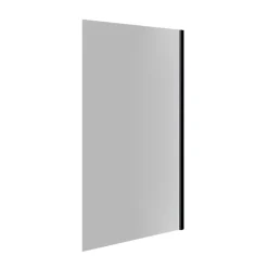 Essebagno Pare-baignoire 80x140 cm verre anticalcaire 6mm fixe en aluminium Noir mat
