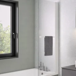 Kinedo Pare-bain fixe Columba 1 volet relevable 75x150 blanc* Pare-Baignoire