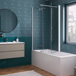 Kinedo Pare-bain Smart Design Orion pivotant pour montage avec Smart Design Hydra/Lyra 75 blanc transparent