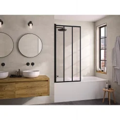 Kinedo Pare-bain pivotant Smart Design Lyra 80 gris noir grainé verre avec sérigraphie FACTORY* Pare-Baignoire