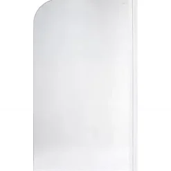 Sanindusa Pare-bain réversible 1 volet pivotant à 180 en verre trempé 6mm profilé alu Aquarela 80x140 verre cristal profilé blanc