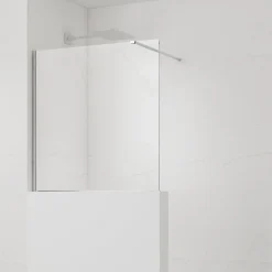 Swiss Aqua Technologies Pare-muret 110x100cm Paroi en verre Crystal Glass 8 mm anticalcaire, avec bras et profilés chrome brillant (SATBWIS110PR)