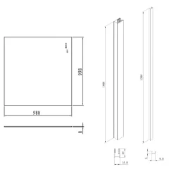 Swiss Aqua Technologies Pare-muret 100x100cm Paroi en verre Crystal Glass 8 mm anticalcaire, avec bras et profilés chrome brillant (SATBWIS100PR)* Paroi De Douche