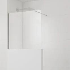 Swiss Aqua Technologies Pare-muret 100x100cm Paroi en verre Crystal Glass 8 mm anticalcaire, avec bras et profilés chrome brillant (SATBWIS100PR)* Paroi De Douche