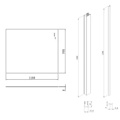 Swiss Aqua Technologies Pare-muret 120x100cm Paroi en verre Crystal Glass 8 mm anticalcaire, avec bras et profilés noir mat (SATBWIS120PRC)* Paroi De Douche