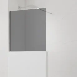 Swiss Aqua Technologies Pare-muret 100x90cm Paroi en verre Crystal Glass 8 mm anticalcaire, avec bras et profilés chrome brillant (SATBWIS90KSPR)* Paroi De Douche