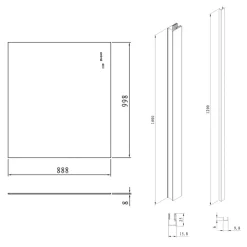 Swiss Aqua Technologies Pare-muret 100x90cm Paroi en verre Crystal Glass 8 mm anticalcaire, avec bras et profilés chrome brillant (SATBWIS90KSPR)* Paroi De Douche
