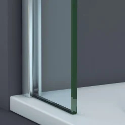 Superban Paroi de baignoire fixe en verre sécurité transparent ép 6mm anti calcaire, L100 x H147 cm, chrome, Mont Blanc CC