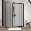 Galedo Paroi de douche à double porte coulissante 120 x 160 cm, profilé noir mat laqué, Factor X* Porte De Douche