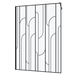 Paroi de douche à l'italienne l.140 x H.195 cm profilés noirs, Galedo Art Déco* Paroi De Douche