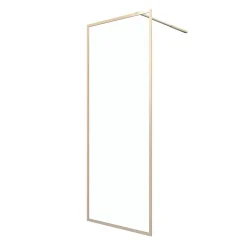 Paroi de douche à l'italienne H.200 x l.80 cm, ép. 6 mm, profilé doré, Galedo Edge