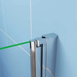 Paroi de douche à l'italienne chrome L95 x H185cm style atelier,pivotante et pliante,6mm verre anticalcaire* Paroi De Douche