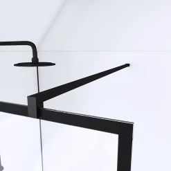 Paroi de douche à l'italienne Galedo Black Indus transparent 90cm