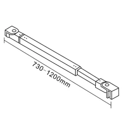 AICA Sanitaire Paroi de douche à l'italienne 90x200cm Modèle Brume, avec barre de stabilisation 73-120cm en carré Paroi latérale fixe* Paroi De Douche