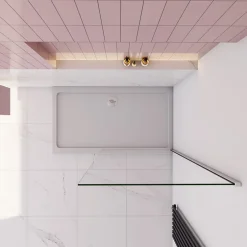 paroi de douche à l'italienne fixe 30x200cm,style atelier,Profilé en aluminium chromé,en 8mm verre anticalcaire,sans receveur* Paroi De Douche