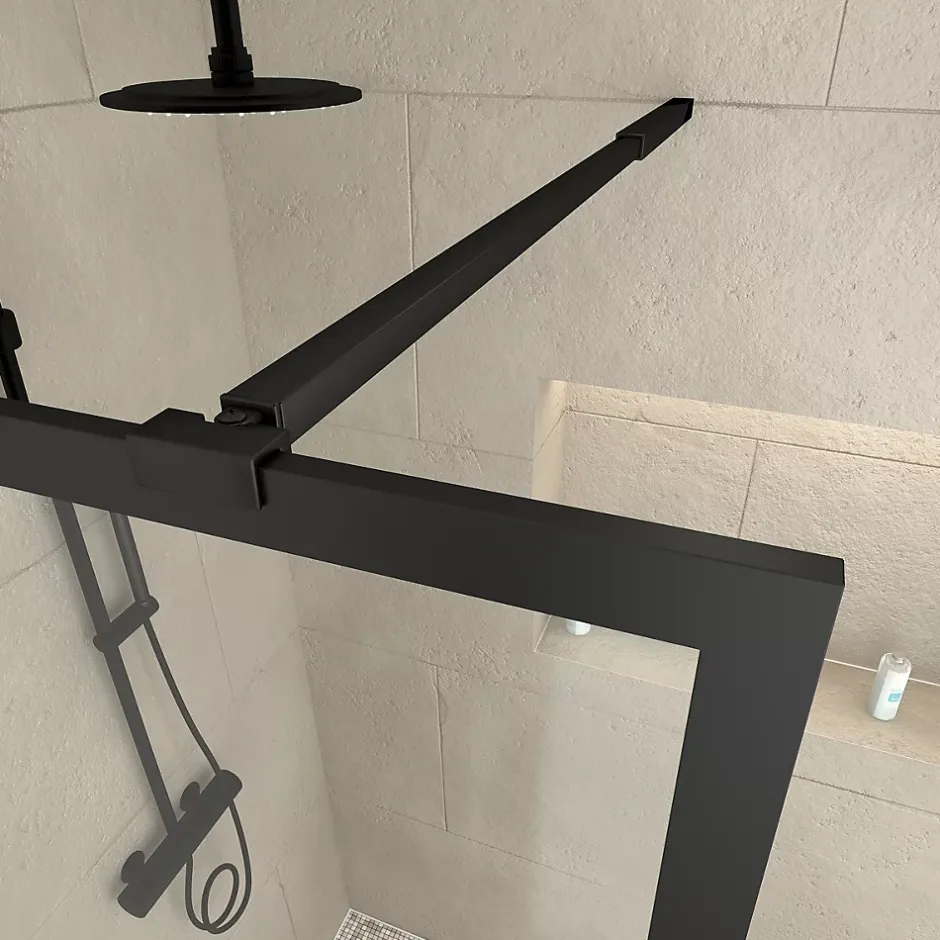Paroi de douche à l'italienne H.200 x l.80 cm, ép. 6 mm, profilé noir, Galedo Edge* Paroi De Douche