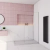paroi de douche à l'italienne fixe 50x200cm,style atelier,Profilé en aluminium chromé,en 8mm verre anticalcaire,sans receveur* Paroi De Douche