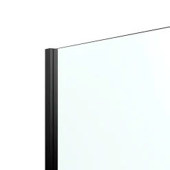 Paroi de douche à l'italienne fixe avec volet l.80+45 x H.195 cm, verre transparent, profilés alu noir, GoodHome Ledava* Paroi De Douche