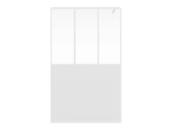 Vente-unique Paroi de douche à l'italienne style atelier - Blanc mat - 120 x 200 cm - URBANIK* Paroi De Douche