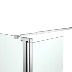 Paroi de douche à l'italienne fixe avec volet l.80+45 x H.195 cm, verre transparent, profilés alu chrome, GoodHome Ledava* Paroi De Douche