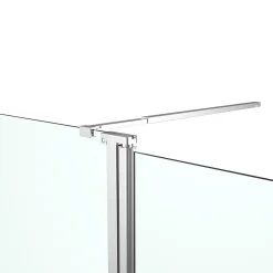 Paroi de douche à l'italienne fixe avec volet l.80+45 x H.195 cm, verre transparent, profilés alu chrome, GoodHome Ledava* Paroi De Douche