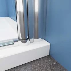 Paroi de douche à l'italienne pivotante Chrome, L76xH187cm, 6mm verre anticalcaire, Pose réversible, Conception simple