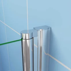 Paroi de douche à l'italienne pivotante Chrome, L76xH187cm, 6mm verre anticalcaire, Pose réversible, Conception simple