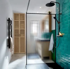 Paroi de douche à l'italienne GoodHome Ezili gaufré profilé noir 120 cm