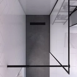 Paroi de douche à l'italienne noir Galedo Dark Edge transparent l.140 x H.200 cm