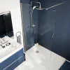 Paroi de douche à l'italienne fixe l.80 x H.195 cm, verre transparent, profilés alu chrome, GoodHome Ledava* Paroi De Douche