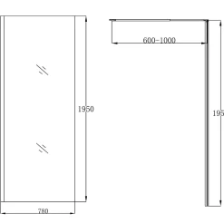 Paroi de douche à l'italienne fixe l.80 x H.195 cm, verre transparent, profilés alu chrome, GoodHome Ledava* Paroi De Douche