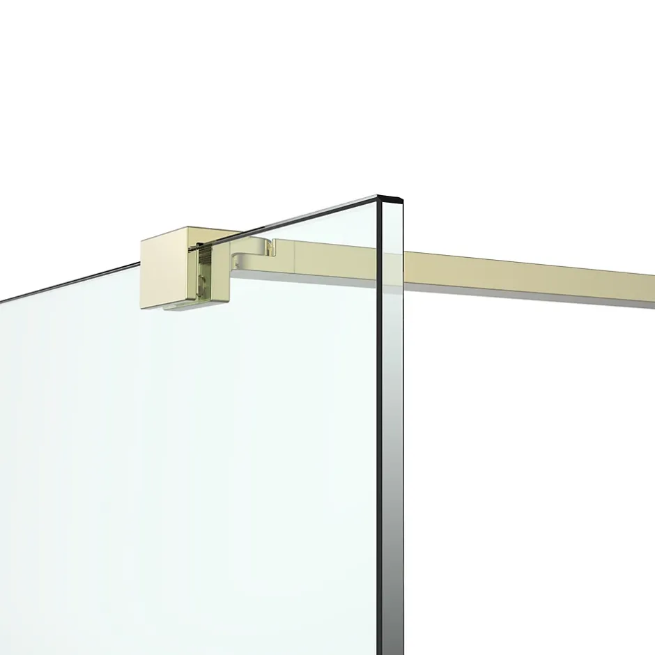 Paroi de douche à l'italienne fixe l.120 x H.195 cm, profilés alu finition doré brossé, GoodHome Ledava* Paroi De Douche